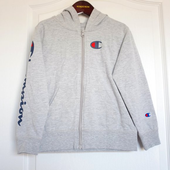 COPY - Champion boy grey logo zipper hoodie - Picture 1 of 7